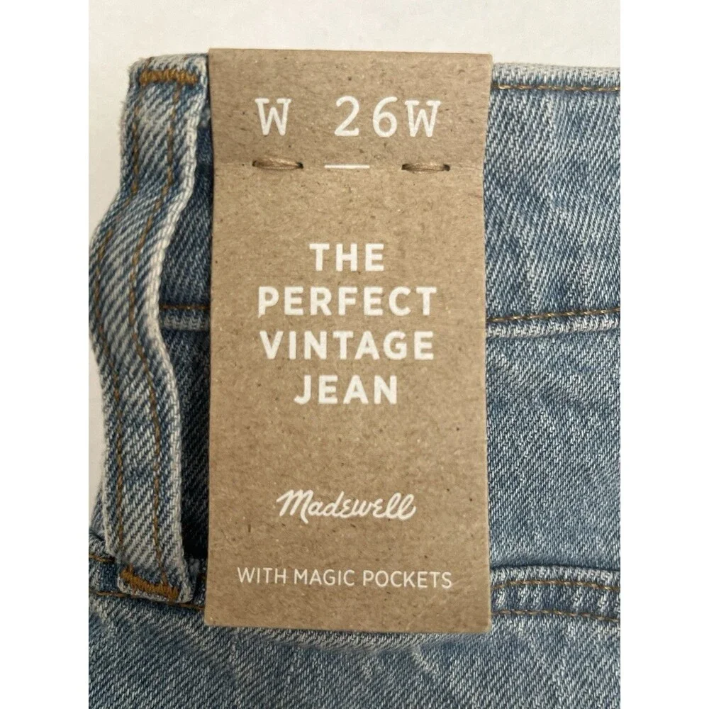NEW Madewell The Perfect Vintage Jean Size 26 Light Wash with Magic Pockets NWT - Picture 1 of 11